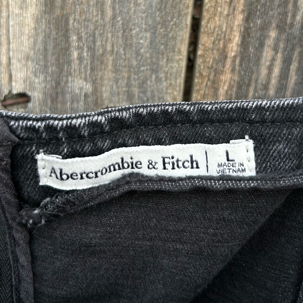 Abercrombie & Fitch Denim Midi Maxi Dress Black Wash  L - Picture 7 of 16